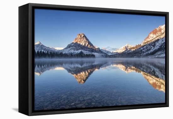 Two Medicine Lake in Winter, Glacier National Park, Montana, USA-Chuck Haney-Framed Premier Image Canvas