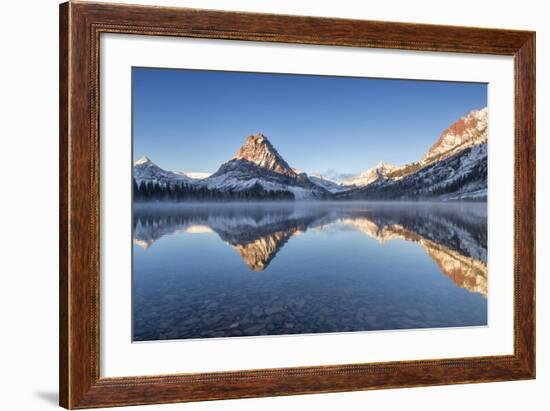 Two Medicine Lake in Winter, Glacier National Park, Montana, USA-Chuck Haney-Framed Photographic Print