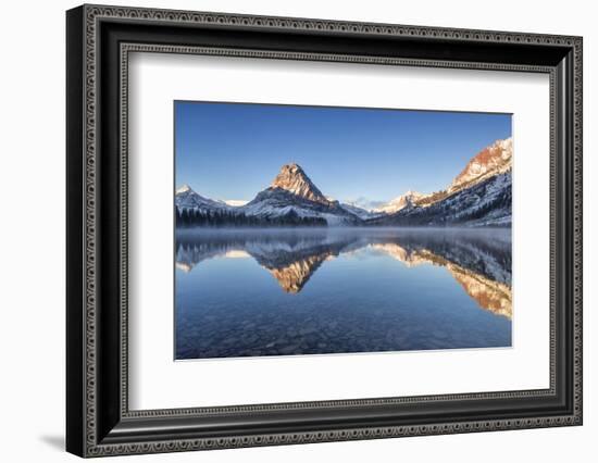 Two Medicine Lake in Winter, Glacier National Park, Montana, USA-Chuck Haney-Framed Photographic Print