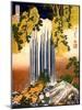 Two Men Admiring Yoro Waterfall, 1832-Katsushika Hokusai-Mounted Art Print