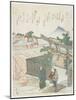 Two Men at a Shrine, Horse and Rider, Early 19th Century-Toyota Hokkei-Mounted Giclee Print