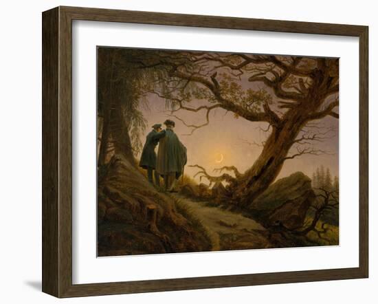 Two Men Contemplating the Moon, c.1825–30-Caspar David Friedrich-Framed Giclee Print