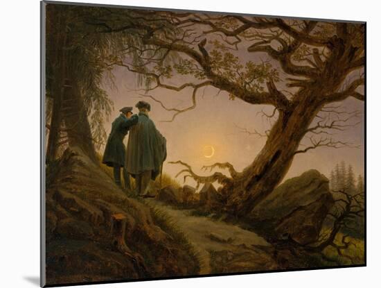 Two Men Contemplating the Moon, c.1825–30-Caspar David Friedrich-Mounted Giclee Print