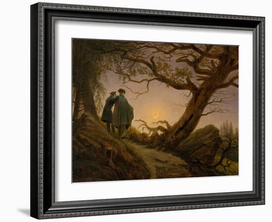 Two Men Contemplating the Moon, c.1825–30-Caspar David Friedrich-Framed Giclee Print