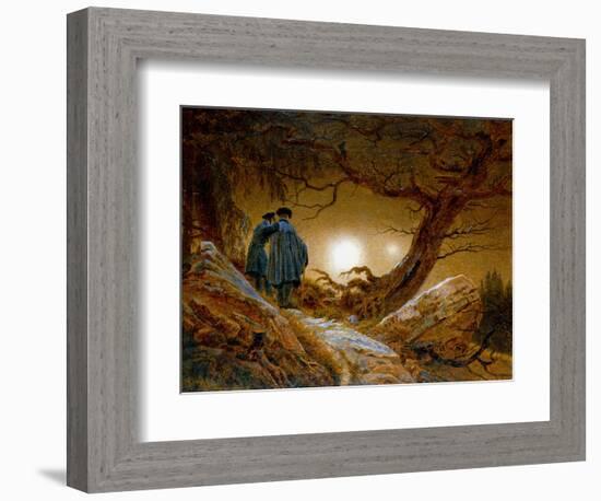 Two Men Contemplating the Moon, C1825-1830-Caspar David Friedrich-Framed Giclee Print