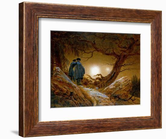 Two Men Contemplating the Moon, C1825-1830-Caspar David Friedrich-Framed Giclee Print