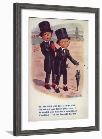 Two Men Dismayed at Behaviour on the Sabbath-null-Framed Giclee Print