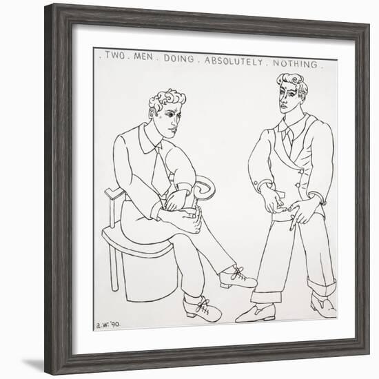 Two Men Doing Absolutely Nothing, 1990-Adrian Wiszniewski-Framed Premium Giclee Print