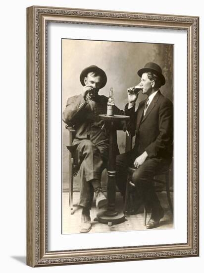 Two Men Drinking Beer-null-Framed Art Print