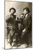 Two Men Drinking Beer-null-Mounted Art Print