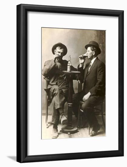 Two Men Drinking Beer-null-Framed Art Print