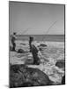 Two Men Fishing Off Montauk Point-Alfred Eisenstaedt-Mounted Photographic Print