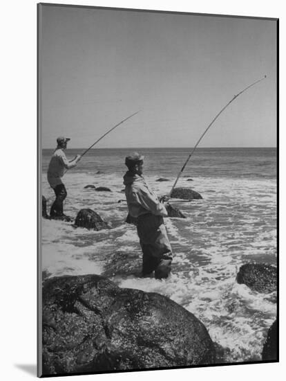 Two Men Fishing Off Montauk Point-Alfred Eisenstaedt-Mounted Photographic Print