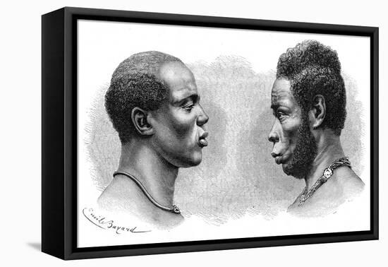Two Men from French Guinea, C1850-1890-Emile Antoine Bayard-Framed Premier Image Canvas