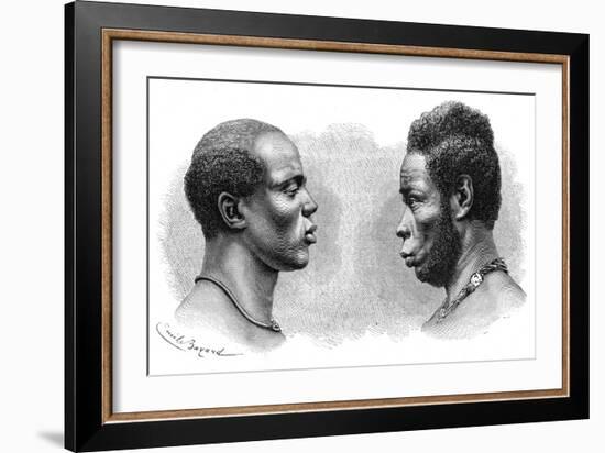 Two Men from French Guinea, C1850-1890-Emile Antoine Bayard-Framed Giclee Print