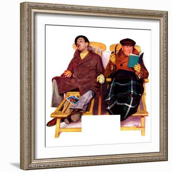 "Two Men in Deck Chairs,"January 16, 1937-Leslie Thrasher-Framed Giclee Print