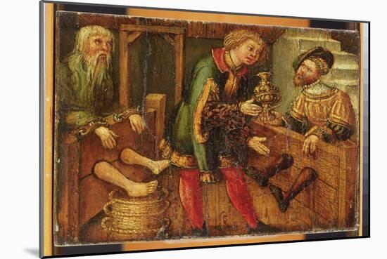 Two Men in Stocks (Oil on Panel)-German School-Mounted Giclee Print