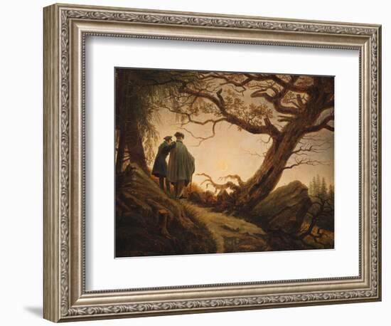Two Men in the Consideration of the Moon; Zwei Manner in Betrachtung Des Mondes, C.1830-Caspar David Friedrich-Framed Giclee Print
