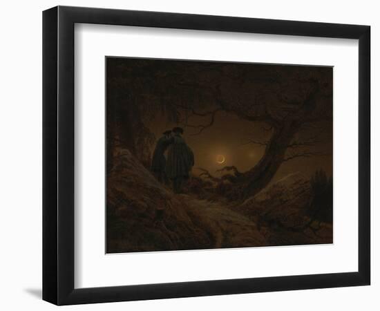 Two Men Looking at the Moon, 1819/1820-Caspar David Friedrich-Framed Giclee Print