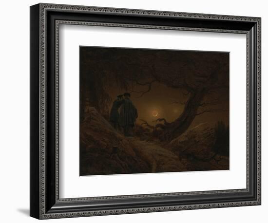 Two Men Looking at the Moon, 1819/1820-Caspar David Friedrich-Framed Giclee Print