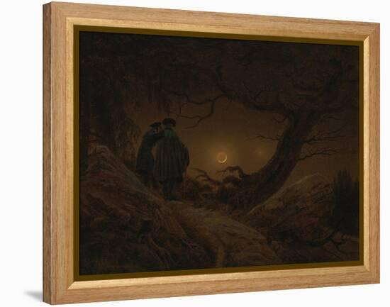 Two Men Looking at the Moon, 1819/1820-Caspar David Friedrich-Framed Premier Image Canvas