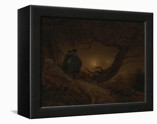 Two Men Looking at the Moon, 1819/1820-Caspar David Friedrich-Framed Premier Image Canvas