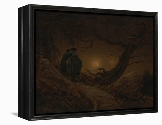 Two Men Looking at the Moon, 1819/1820-Caspar David Friedrich-Framed Premier Image Canvas