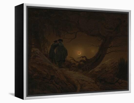 Two Men Looking at the Moon, 1819/1820-Caspar David Friedrich-Framed Premier Image Canvas