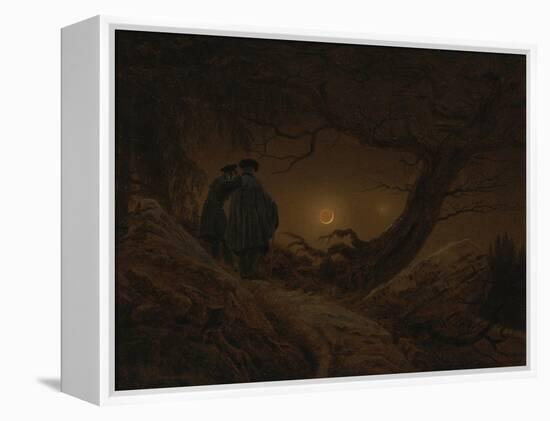 Two Men Looking at the Moon, 1819/1820-Caspar David Friedrich-Framed Premier Image Canvas