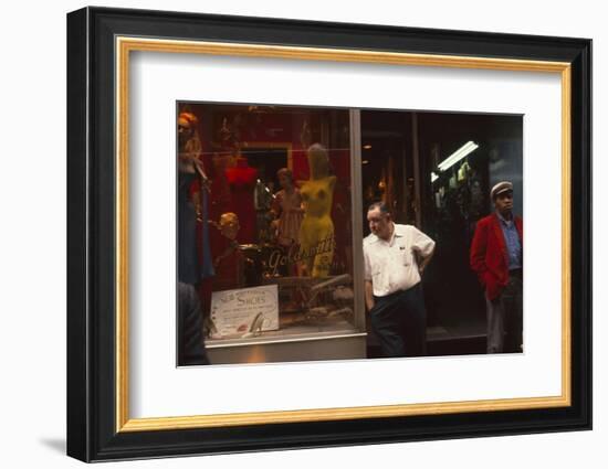 Two Men Outside Goldsmith and Sons Display Equipment, New York, New York, 1960-Walter Sanders-Framed Photographic Print