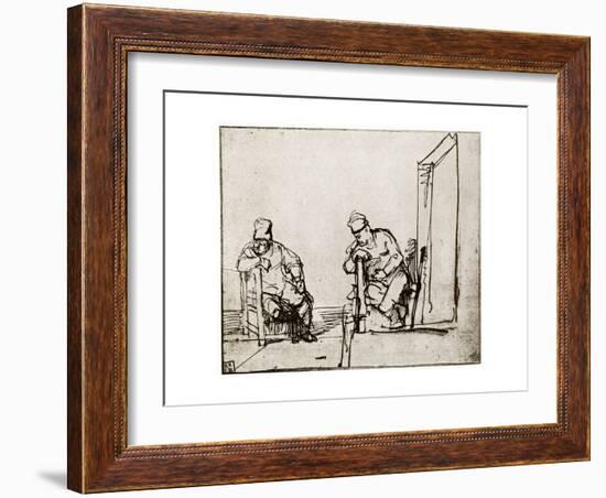 Two Men Seated at a Doorway, 1913-Rembrandt van Rijn-Framed Giclee Print