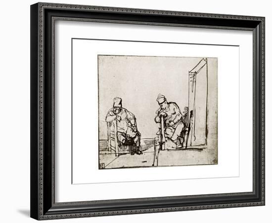 Two Men Seated at a Doorway, 1913-Rembrandt van Rijn-Framed Giclee Print