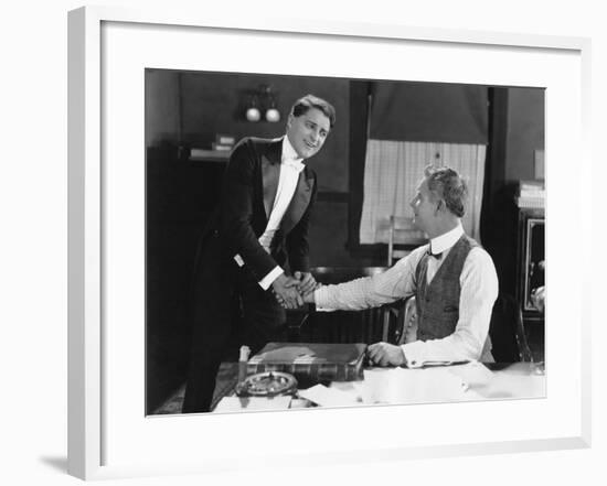 Two Men Shaking Hands-null-Framed Photo