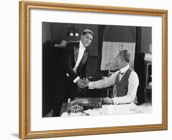 Two Men Shaking Hands-null-Framed Photo