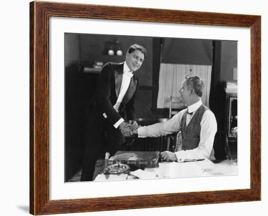 Two Men Shaking Hands-null-Framed Photo