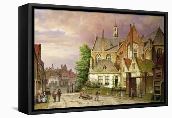 Two Men with a Cart-Willem Koekkoek-Framed Premier Image Canvas