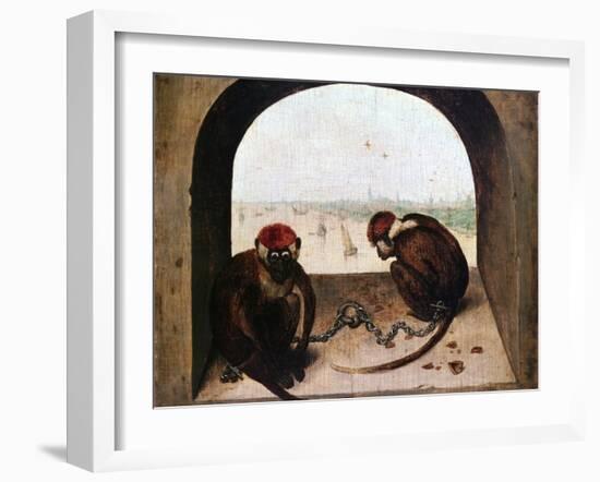 Two Monkeys, 1562-Pieter Bruegel the Elder-Framed Giclee Print