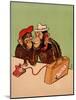 Two Monkeys Talking on a Telephone, C.1955-null-Mounted Giclee Print