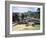 Two Monks in Front of Buddha Statue, Gal Vihara, Polonnaruwa, Unesco World Heritage Site, Sri Lanka-Yadid Levy-Framed Photographic Print