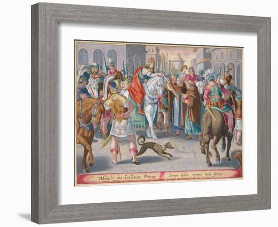 Two Monks Present Silkworms Smuggled from China to the Emperor Justinian-Jan van der Straet-Framed Giclee Print