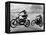 Two Motorcyclists Taking Part in Motocross at Brands Hatch, Kent-null-Framed Premier Image Canvas