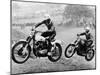 Two Motorcyclists Taking Part in Motocross at Brands Hatch, Kent-null-Mounted Photographic Print