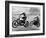Two Motorcyclists Taking Part in Motocross at Brands Hatch, Kent-null-Framed Photographic Print