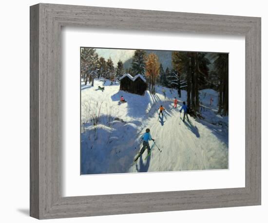 Two Mountain Huts, Pleney, Morzine-Andrew Macara-Framed Giclee Print