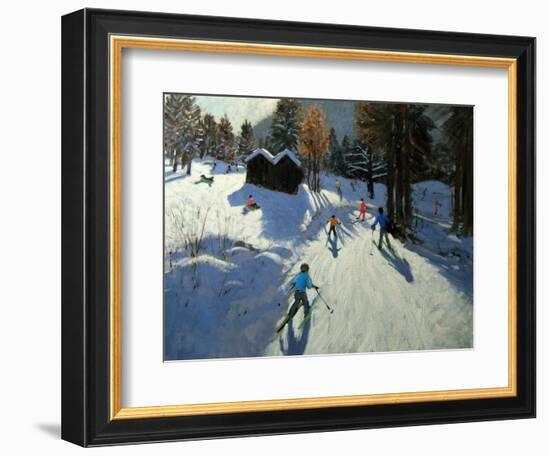 Two Mountain Huts, Pleney, Morzine-Andrew Macara-Framed Giclee Print