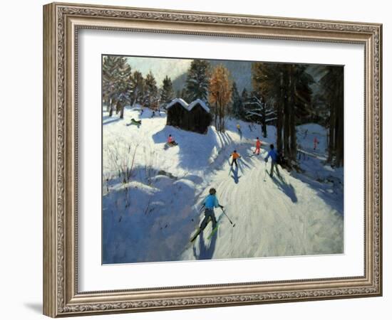 Two Mountain Huts, Pleney, Morzine-Andrew Macara-Framed Giclee Print