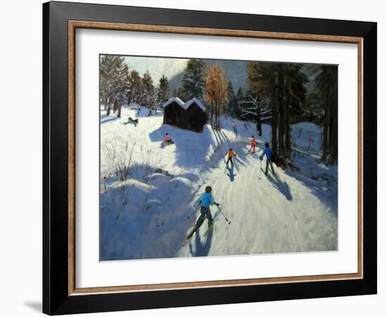 Two Mountain Huts, Pleney, Morzine-Andrew Macara-Framed Giclee Print