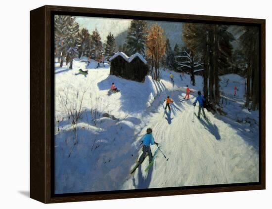 Two Mountain Huts, Pleney, Morzine-Andrew Macara-Framed Premier Image Canvas