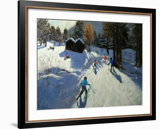 Two Mountain Huts, Pleney, Morzine-Andrew Macara-Framed Giclee Print