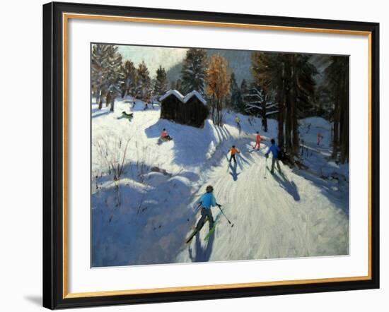 Two Mountain Huts, Pleney, Morzine-Andrew Macara-Framed Giclee Print